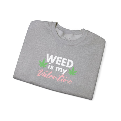 Valentine's Day Weed Long Sleeve Sweatshirt, Unisex Shirt Gift, Weed Lover Clothing, Funny Valentine Apparel, Cannabis Crewneck Jumper,