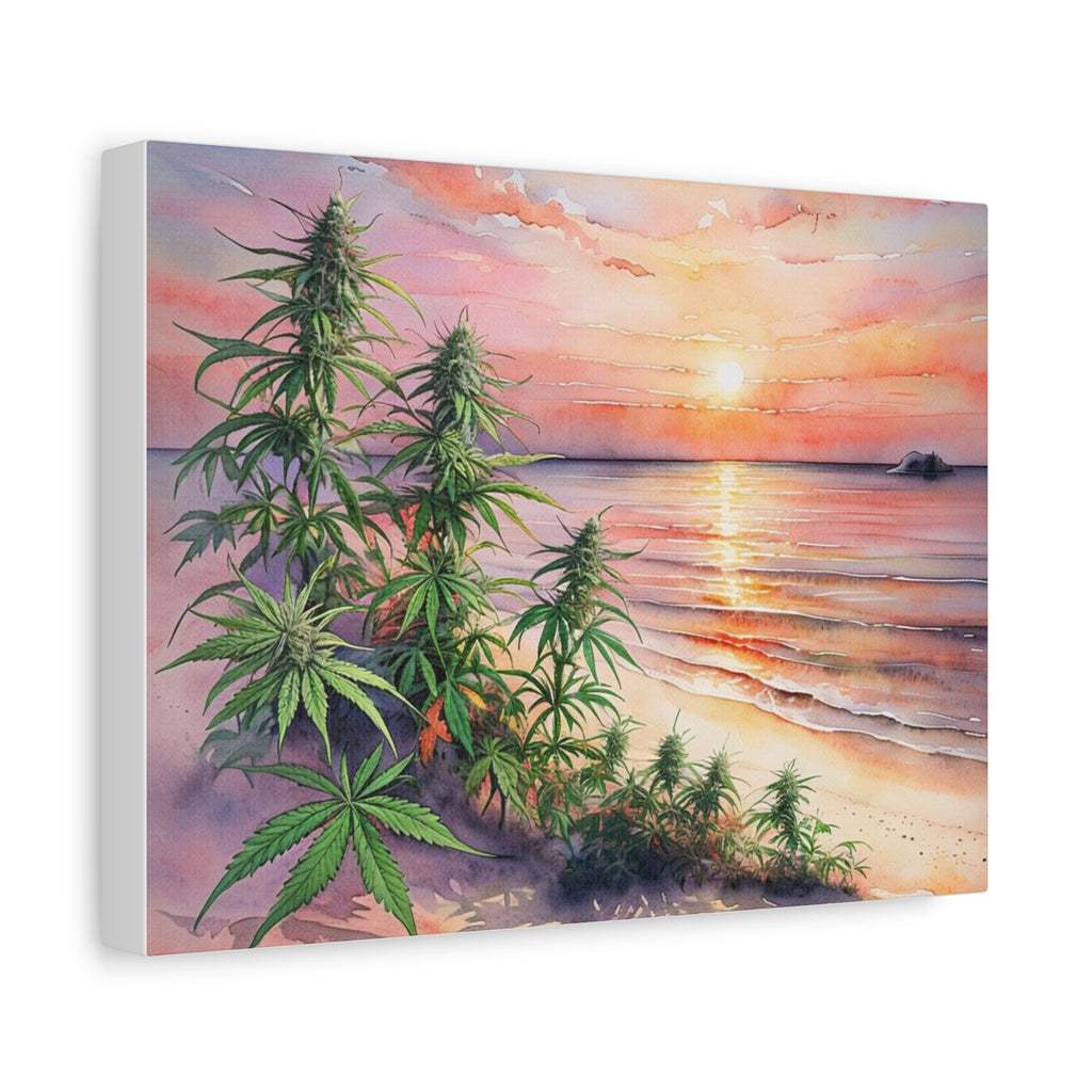 Cannabis Flowers on the Beach Wall Art