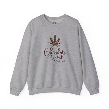 Chocolate and Weed Valentine's Tshirt, Unisex Long Sleeve Tee, Funny Marijuana Shirt, Stoner Gift, Cannabis Lover Top