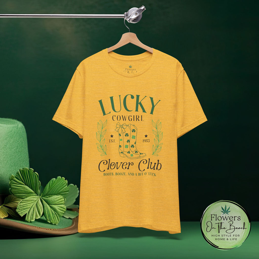 Cowgirl Boots Shamrock Lucky Cowgirl Clover Tee