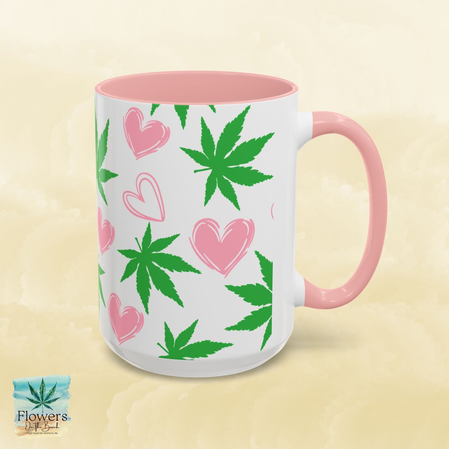 Mug, Simple and Stylish Stoner Valentine's Day Coffee Cup, Romantic Weed Lover Gift, Cannabis Culture 420, 11 or 15oz