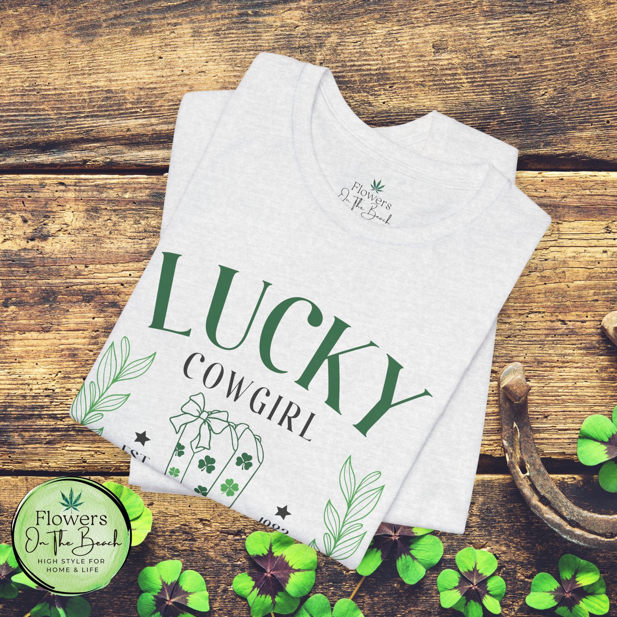 Cowgirl Boots Shamrock Lucky Cowgirl Clover Tee