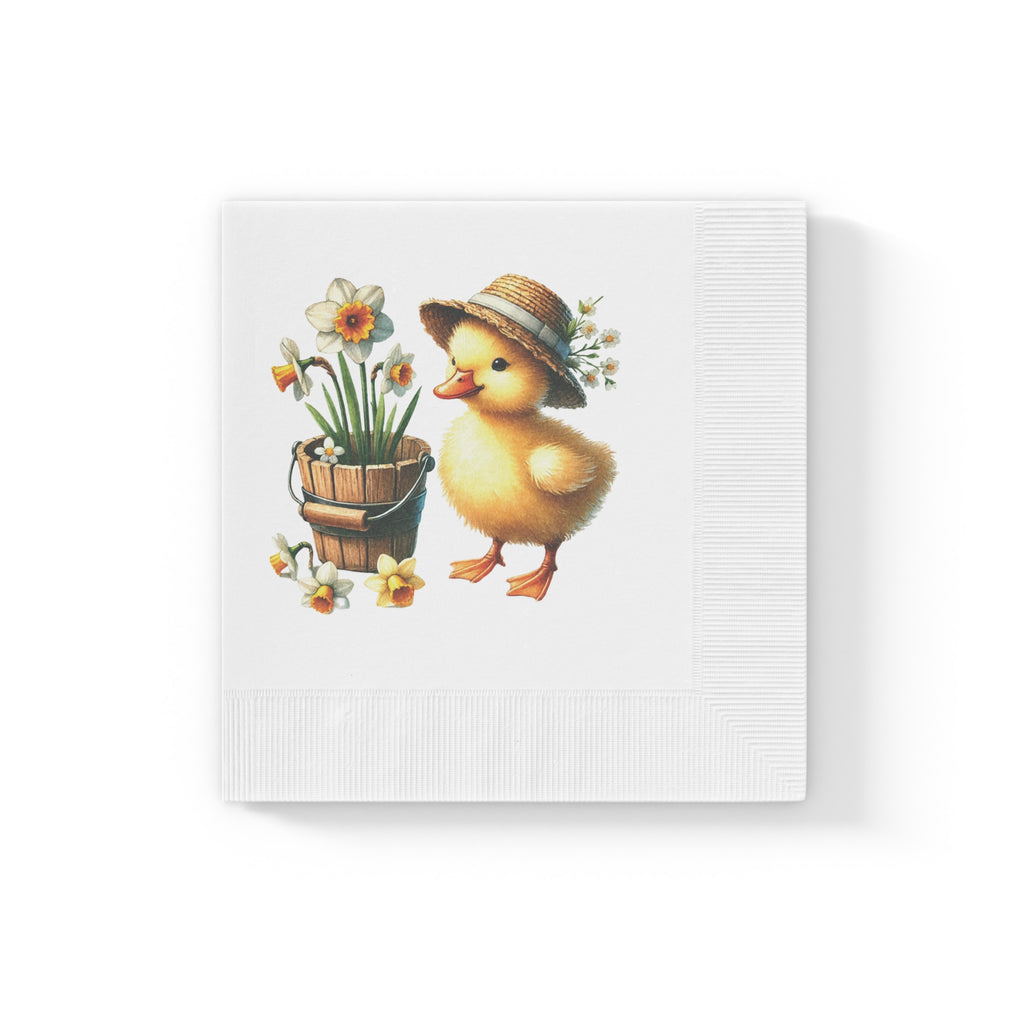 Spring Daffodils & Duck Design Table Napkins