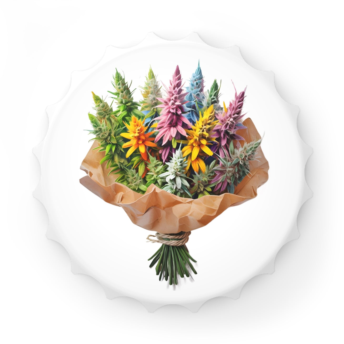 Cannabis Flowers Bottle Opener, Marijuana Bouquet Kitchen Tool, Weed Plant Opener, Cannabis Lover Gift, Marijuana Party Favor, Ganja Bottle