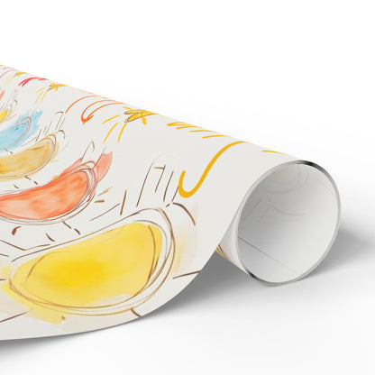 Wrapping Papers, Sun and Hearts Theme Gift Wrap for Birthday, Christmas, and Special Occasions, Fun in the Sun Print, Happy Gift Wrapping