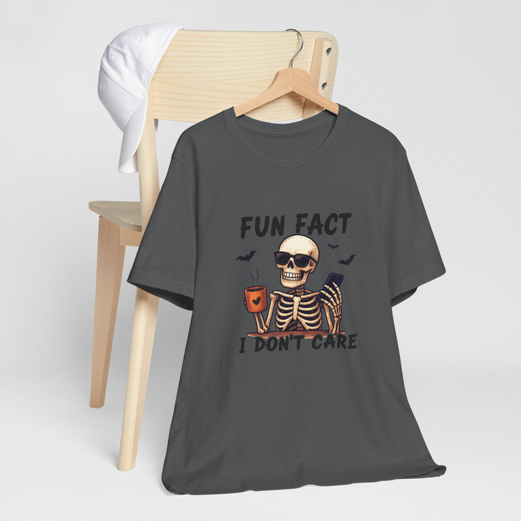 Skeleton 'Fun Fact I Don't Care' Halloween Tee