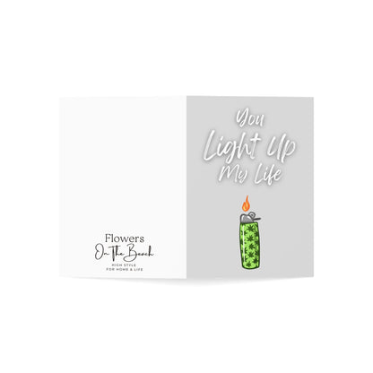 Blank Note Cards, Stoner Card, 420 Lover Greeting Card, Appreciation Stoner Card, You Light Up My Life Card, 420 Theme Appreciation Card