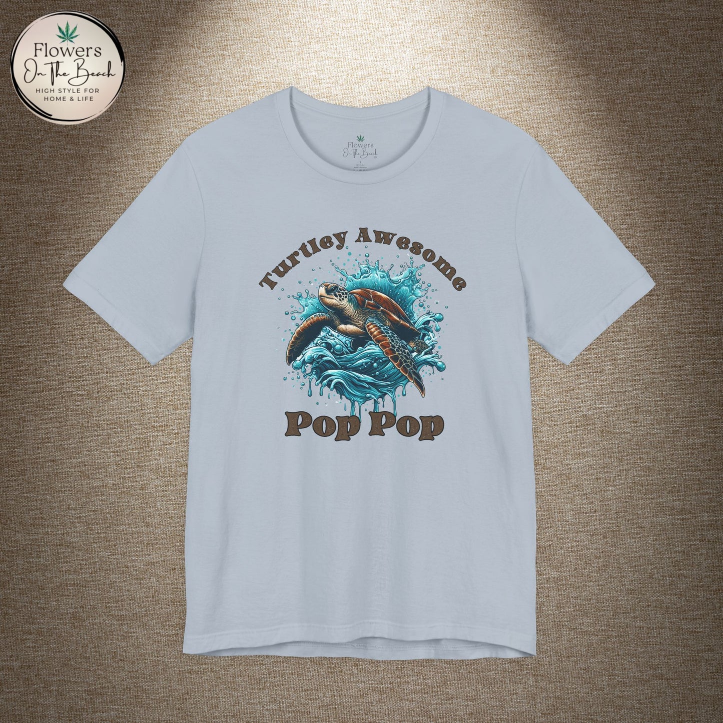 Turtley Awesome Pop Pop T-Shirt, Custom Turtle Family Shirt, Personalized Ocean Theme Tee, Sea Creature Graphic Top, Gift for Grandpa,