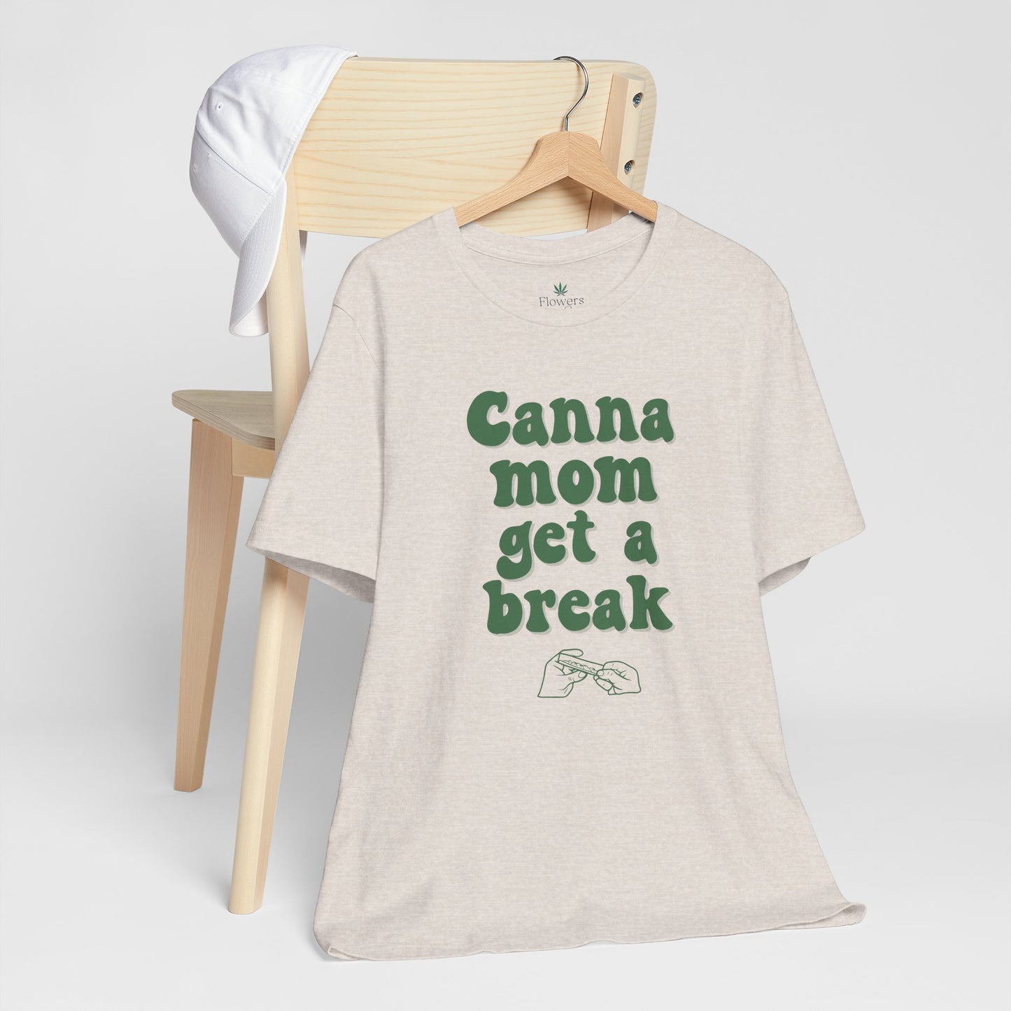 Canna Mom Get a Break Tee, Unisex Jersey T-Shirt, Cannabis Lover Gift, Relaxed Fit Tee, Perfect for Moms, Gift for 420 Celebrations