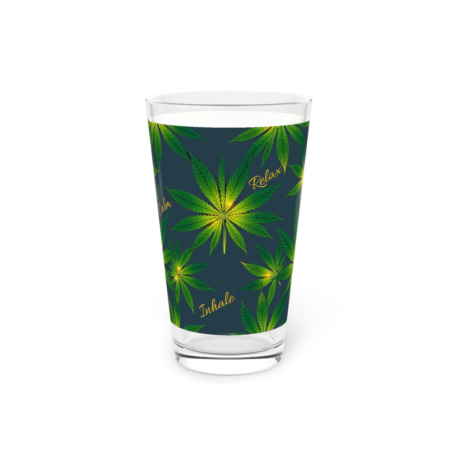 Stylish, Relaxing Cannabis-Inspired Pint Glass, Unique Beer Mug, Lifestyle Stoner Gift, Weed Lover Gift, 420 Drinkware, 420 Glass, 420 Gift