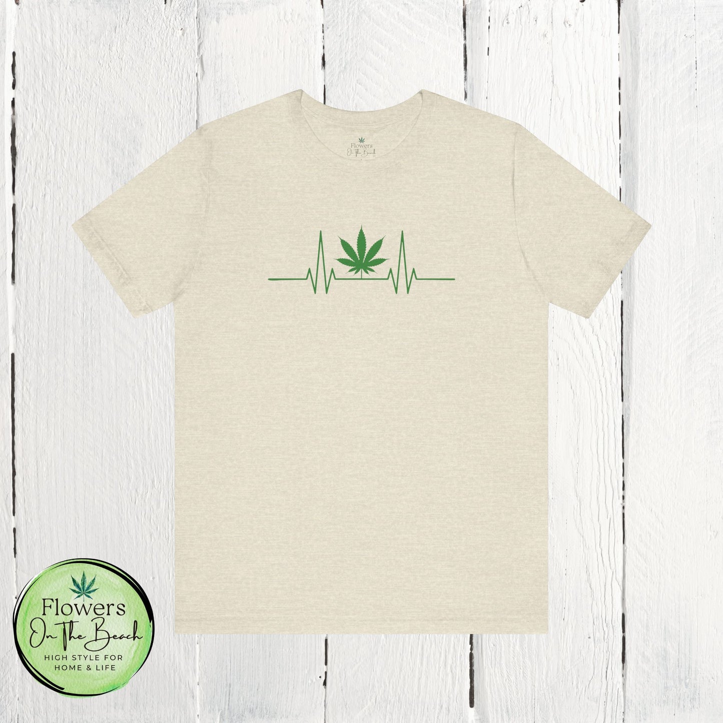Weed Leaf Heartbeat T-Shirt, Marijuana Plant Tee, Cannabis Lover Shirt, 420 Gift, Unisex Jersey Top