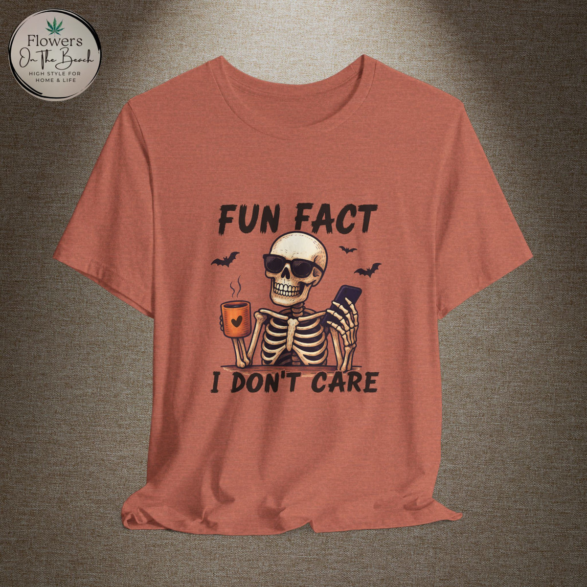 Skeleton 'Fun Fact I Don't Care' Halloween Tee