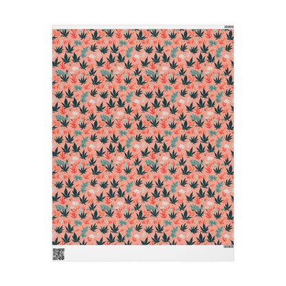 Cute Cannabis Xmas Gift Wrap, Holiday Weed Themed Gift Wrap, Festive Marijuana Design, Xmas Pot Leaf Gift Wrap, Ganja, 420 Wrapping Paper