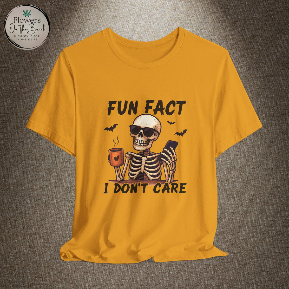 Skeleton 'Fun Fact I Don't Care' Halloween Tee