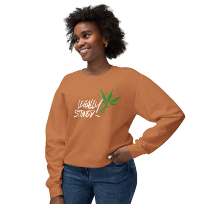 Stoner Gift Long-Sleeved T, Stoner Tshirt Gift, "Legally Stoned" Lightweight Sweatshirt, Gift for Stoner Friend, 420 Sweatshirt
