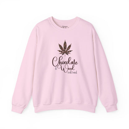 Chocolate and Weed Valentine's Tshirt, Unisex Long Sleeve Tee, Funny Marijuana Shirt, Stoner Gift, Cannabis Lover Top