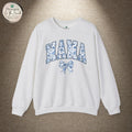 Floral Mama Coquette Blue Flowers Crewneck Sweatshirt