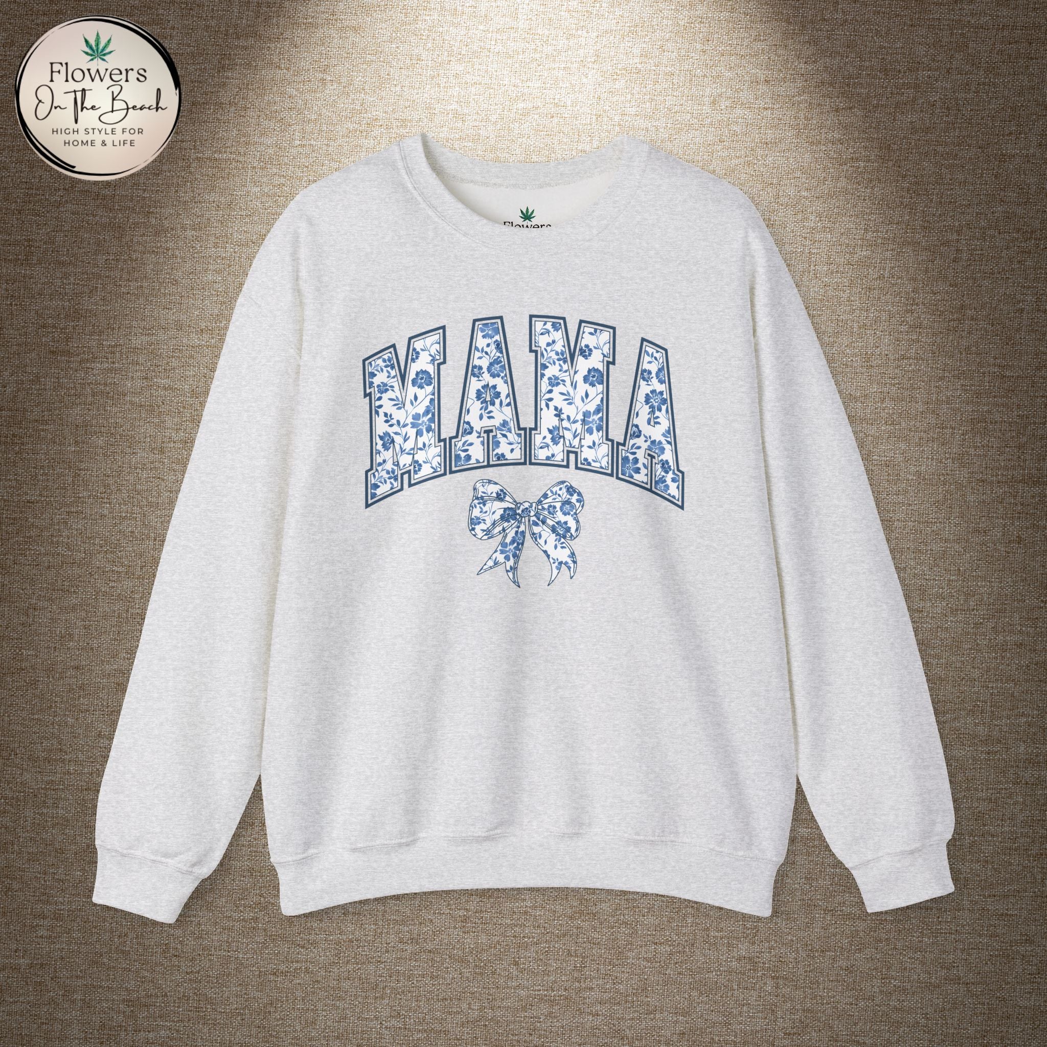 Floral Mama Coquette Blue Flowers Crewneck Sweatshirt
