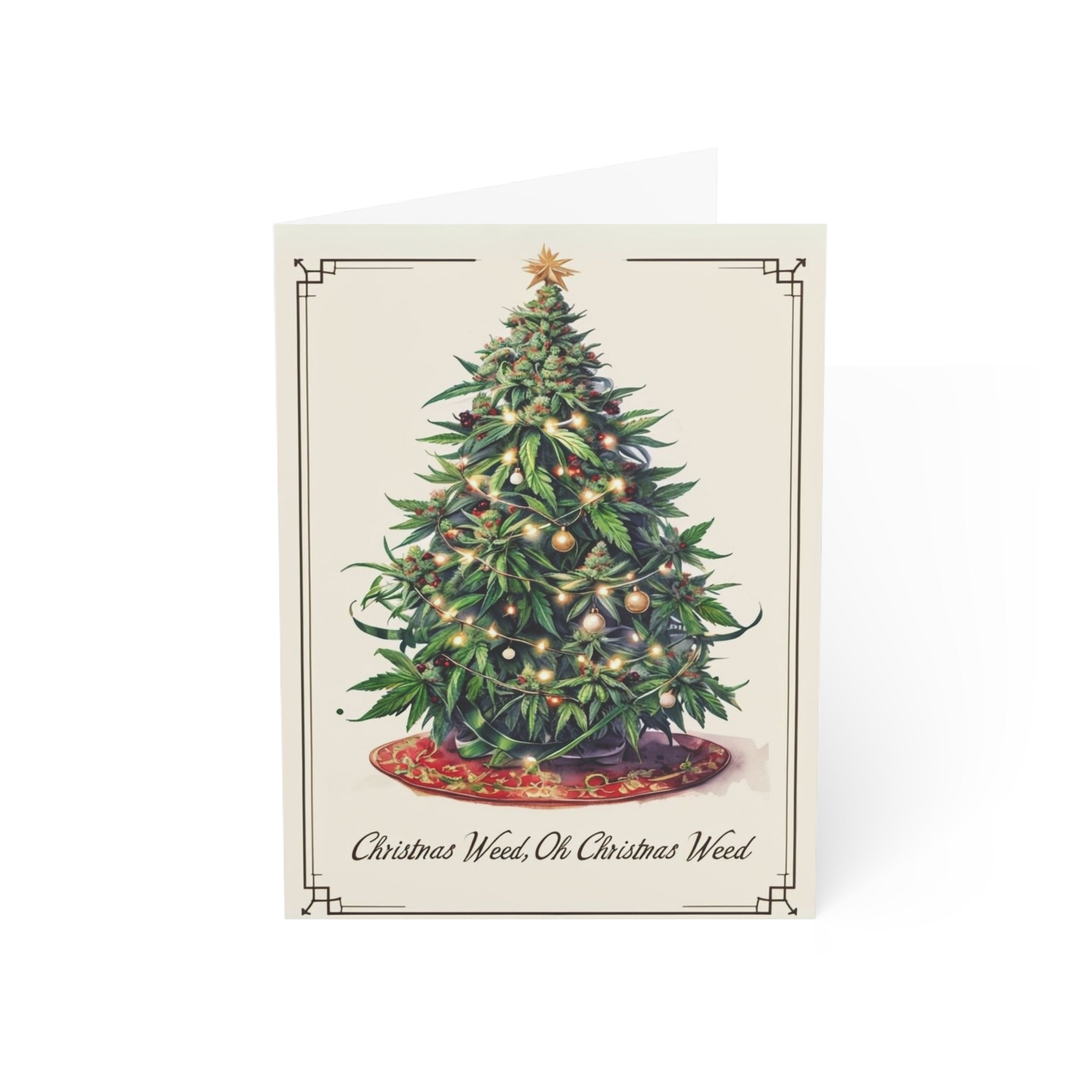 Cannabis-Themed Christmas Card, Oh Christmas Weed