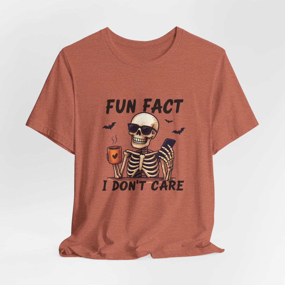 Skeleton 'Fun Fact I Don't Care' Halloween Tee
