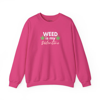 Valentine's Day Weed Long Sleeve Sweatshirt, Unisex Shirt Gift, Weed Lover Clothing, Funny Valentine Apparel, Cannabis Crewneck Jumper,
