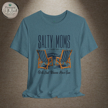 Salty Moms Beach Club Tee, Beachy Mom Tshirt, Beach Mom Theme Shirt, Coastal Mom Apparel, Gift for Mom, Beach Lover Mom