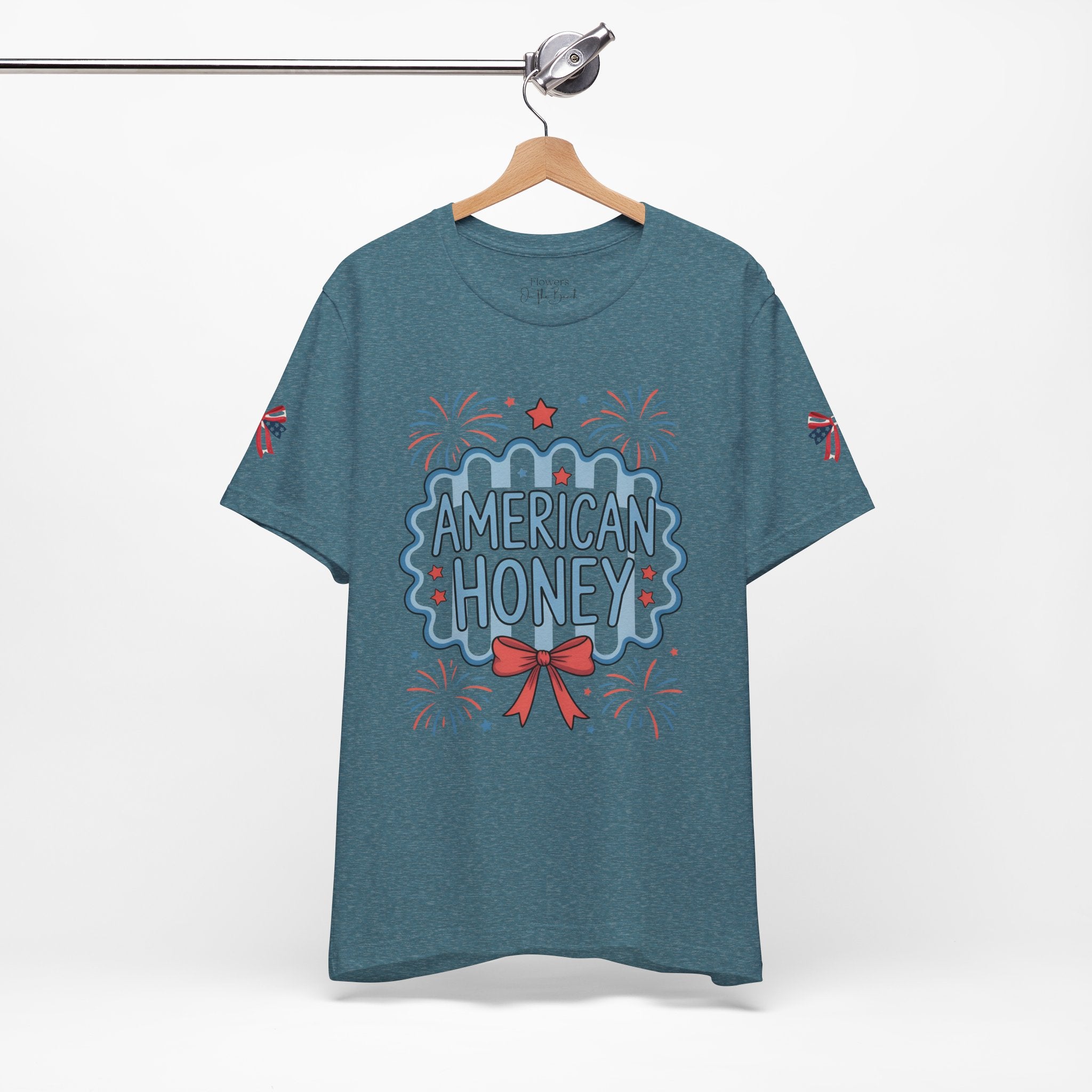American Honey Fireworks and Bows Tee | Red White Blue Patriotic