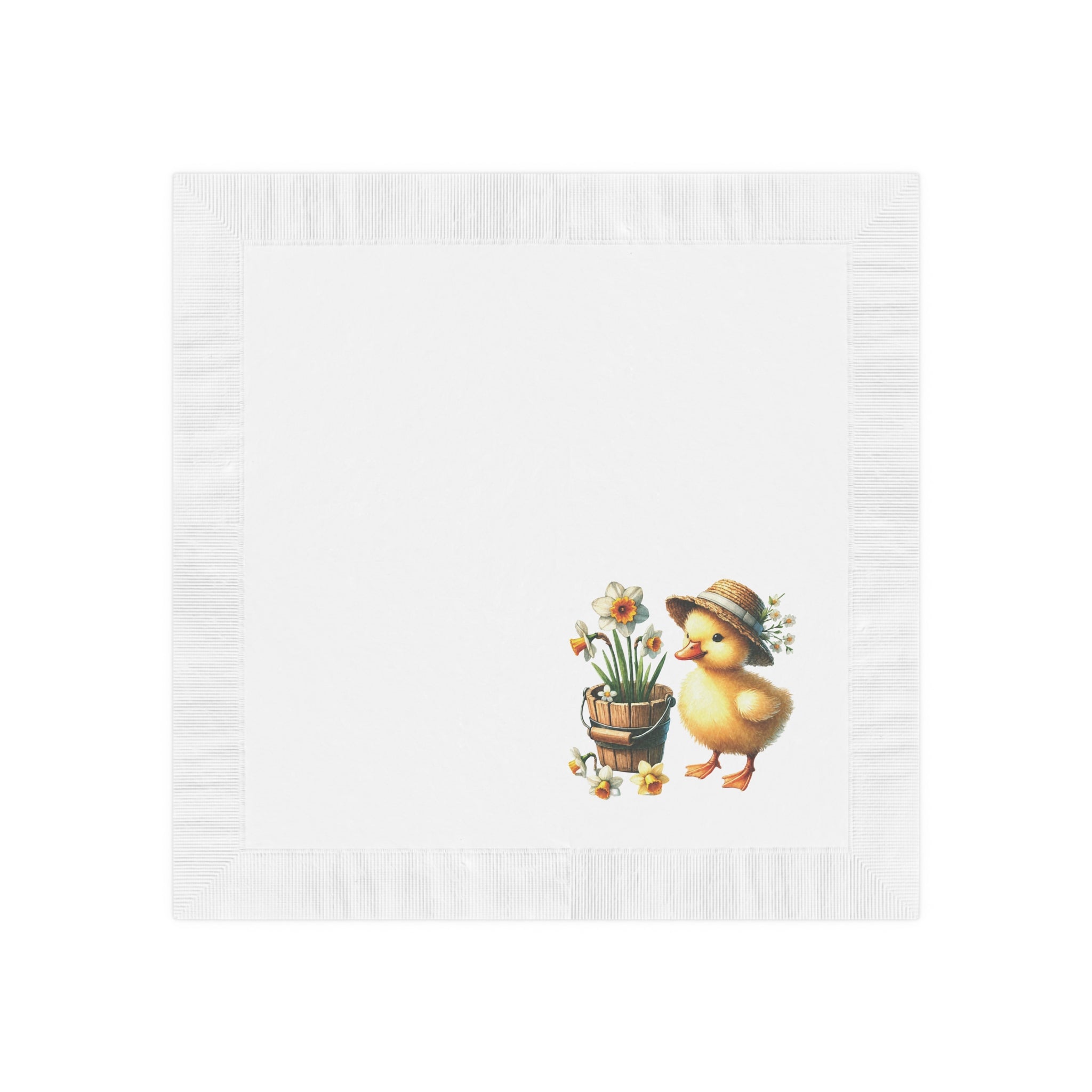 Spring Daffodils & Duck Design Table Napkins