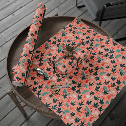 Cute Cannabis Xmas Gift Wrap, Holiday Weed Themed Gift Wrap, Festive Marijuana Design, Xmas Pot Leaf Gift Wrap, Ganja, 420 Wrapping Paper
