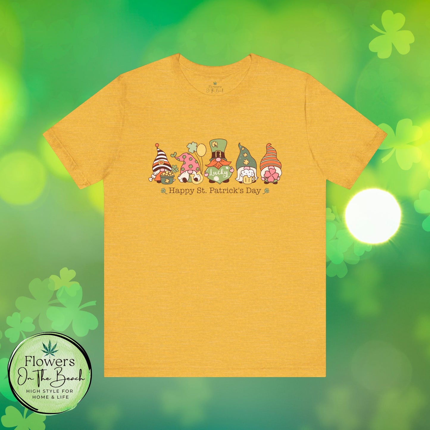 St Patrick's Day Tee, Gnomes Shirt, Happy St Patricks Day T-Shirt, Unisex Jersey, Holiday Gift, Green Clover Top