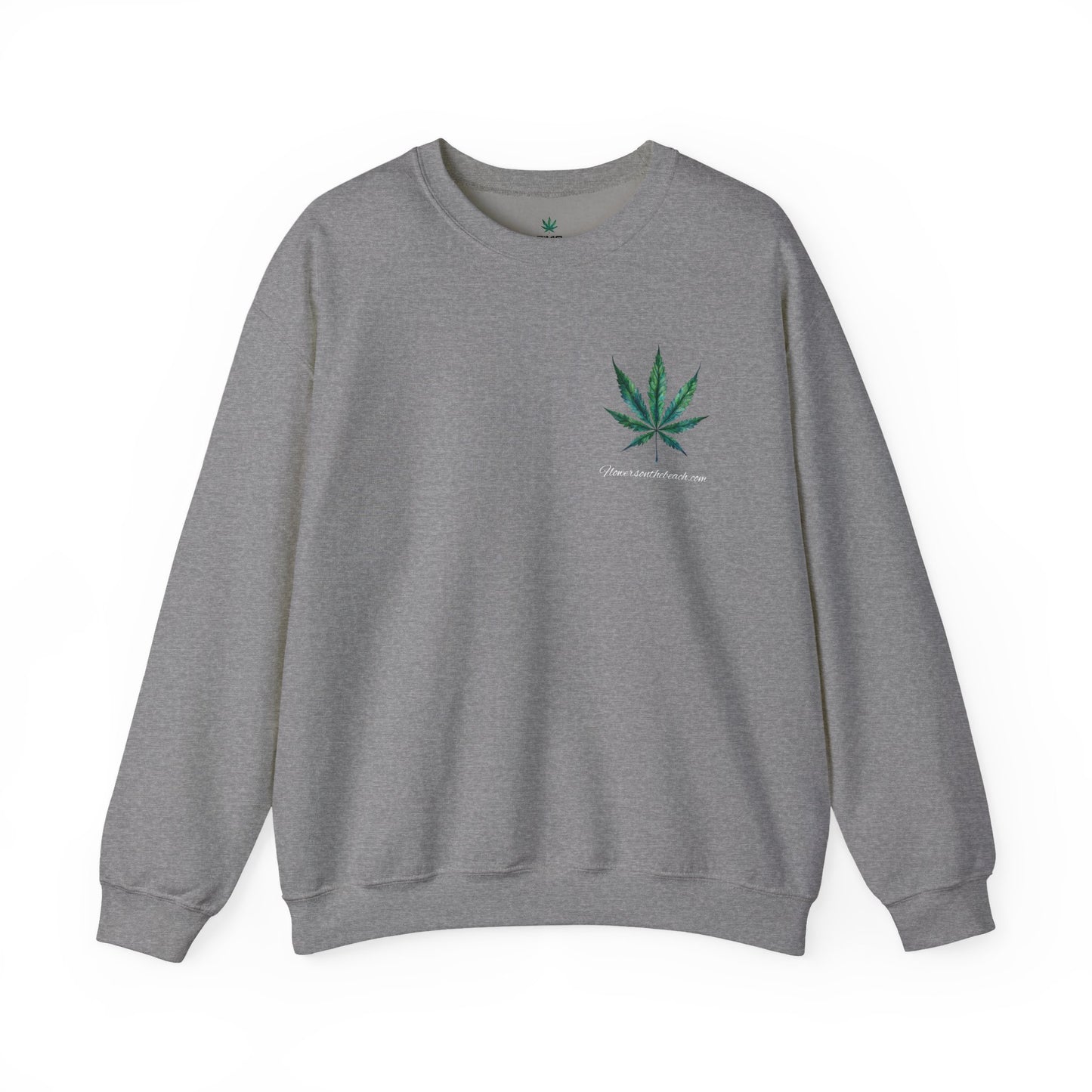Brand Crewneck, Flowers on the Beach, Stoner Gift, Weed Lover Gift, 420 Gift, Stoner Christmas Gift, Weed Apparel