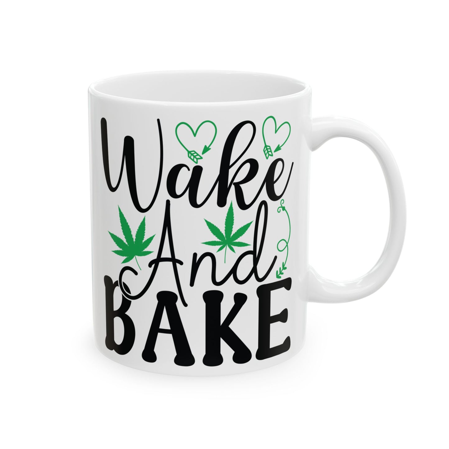 Wake and Bake Ceramic Mug, 420 Friendly Gift for Stoner, 11oz 15oz Coffee Cup, Stoner Mug, Wake and Bake Gift