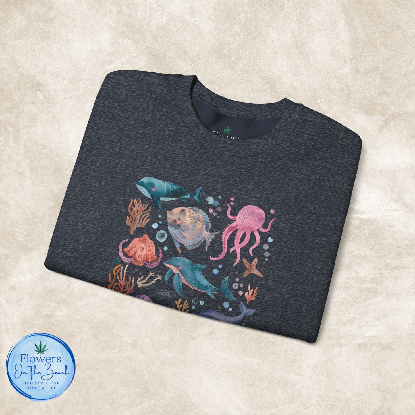 Ocean Lover Sweatshirt, Marine Animals Unisex Crewneck Jumper, Ocean Life Pullover, Nautical Sweatshirt, Sea Creatures Sweater