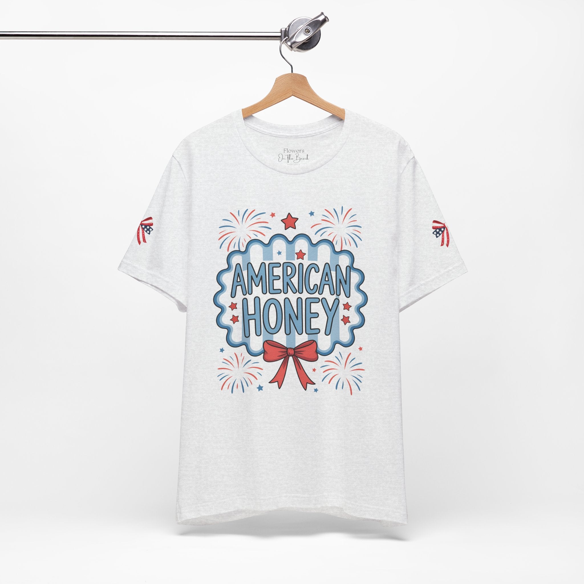 American Honey Fireworks and Bows Tee | Red White Blue Patriotic