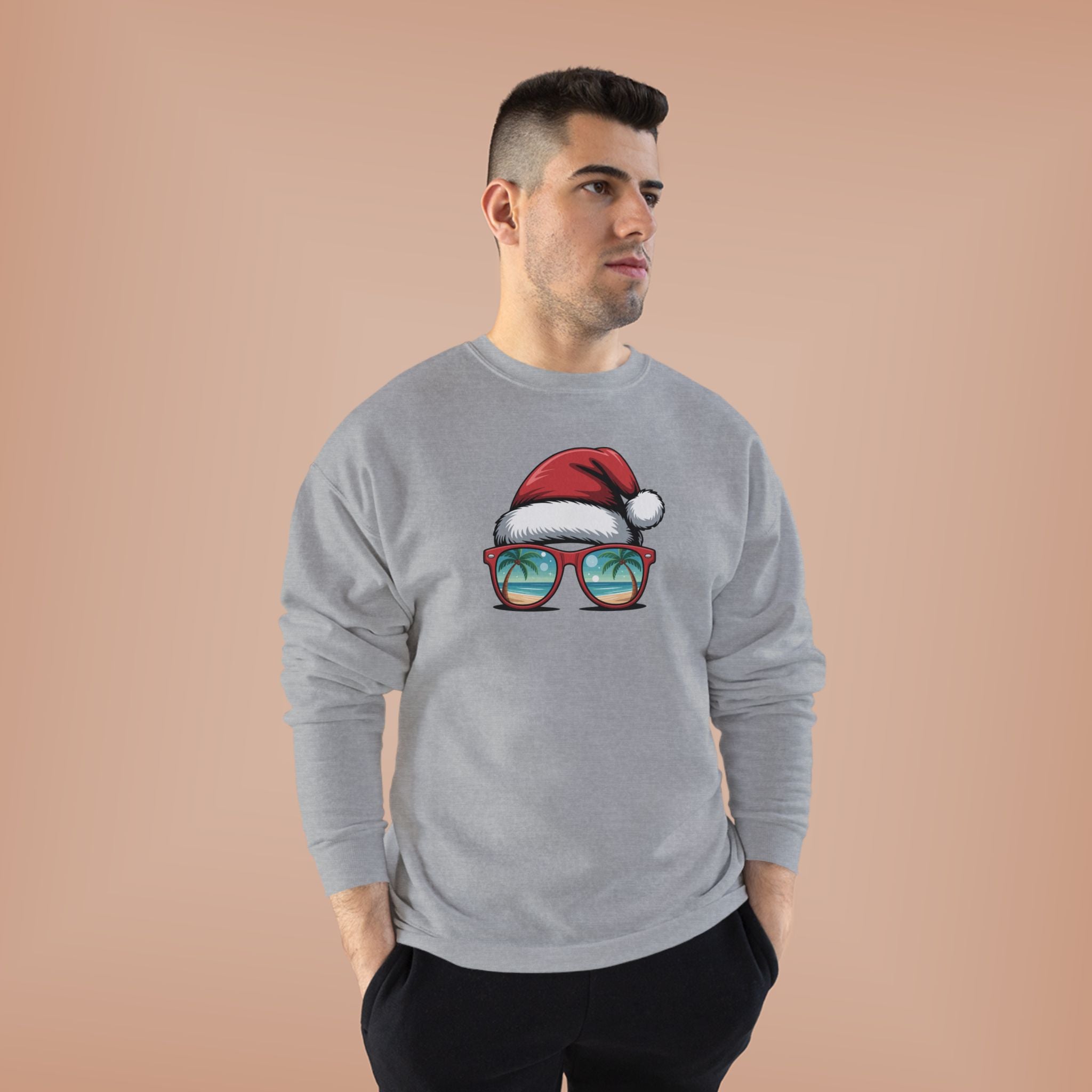 Beach Christmas Santa with Shades Sweatshirt