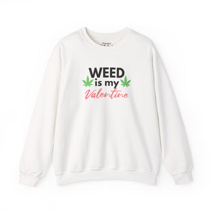 Valentine's Day Weed Long Sleeve Sweatshirt, Unisex Shirt Gift, Weed Lover Clothing, Funny Valentine Apparel, Cannabis Crewneck Jumper,