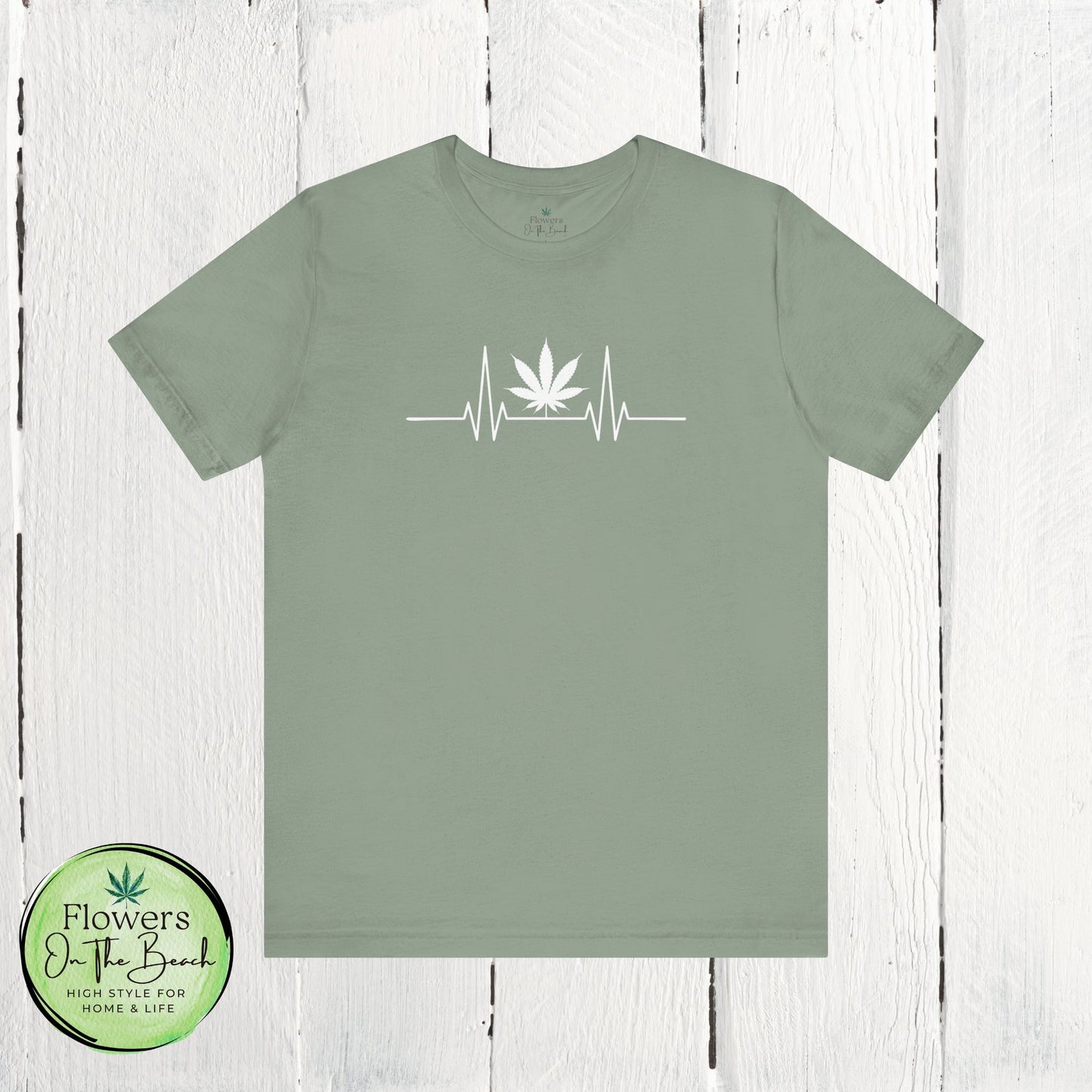 Weed Leaf Heartbeat T-Shirt, Marijuana Plant Tee, Cannabis Lover Shirt, 420 Gift, Unisex Jersey Top