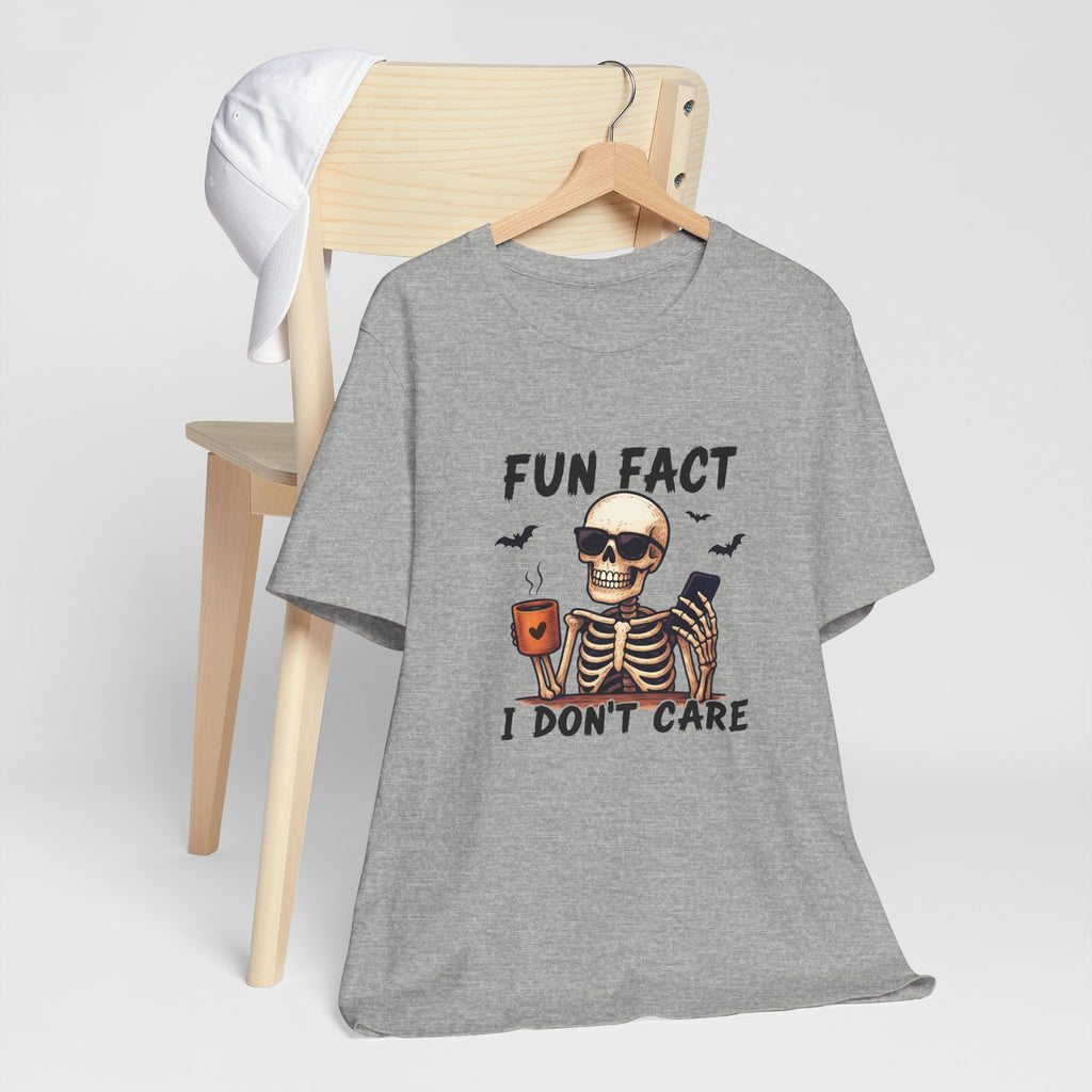 Skeleton 'Fun Fact I Don't Care' Halloween Tee