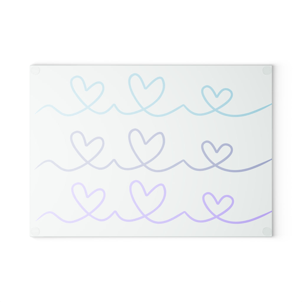 Waves of Blue Hearts Cutting Board