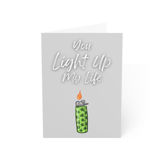Blank Note Cards, Stoner Card, 420 Lover Greeting Card, Appreciation Stoner Card, You Light Up My Life Card, 420 Theme Appreciation Card