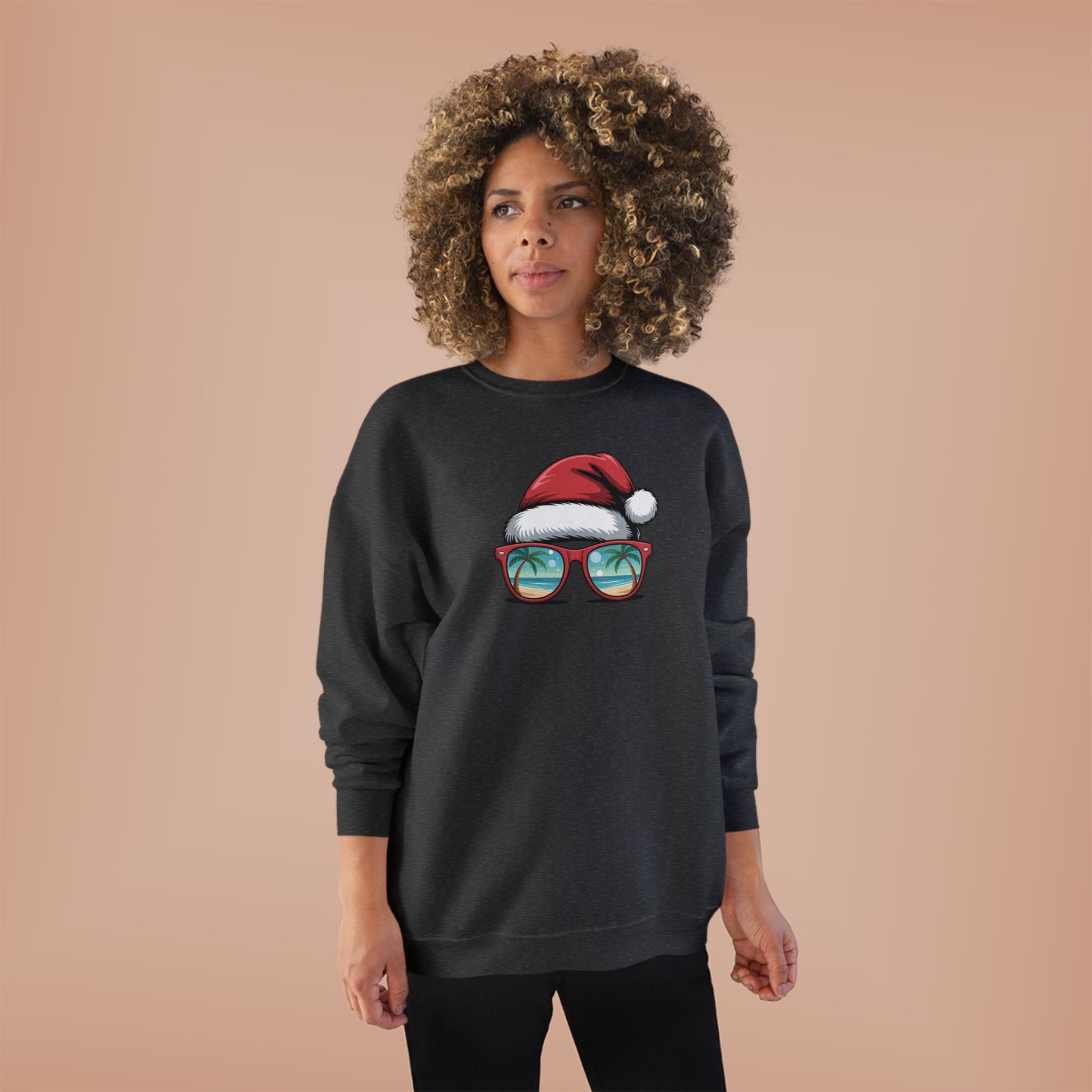 Beach Christmas Santa with Shades Sweatshirt