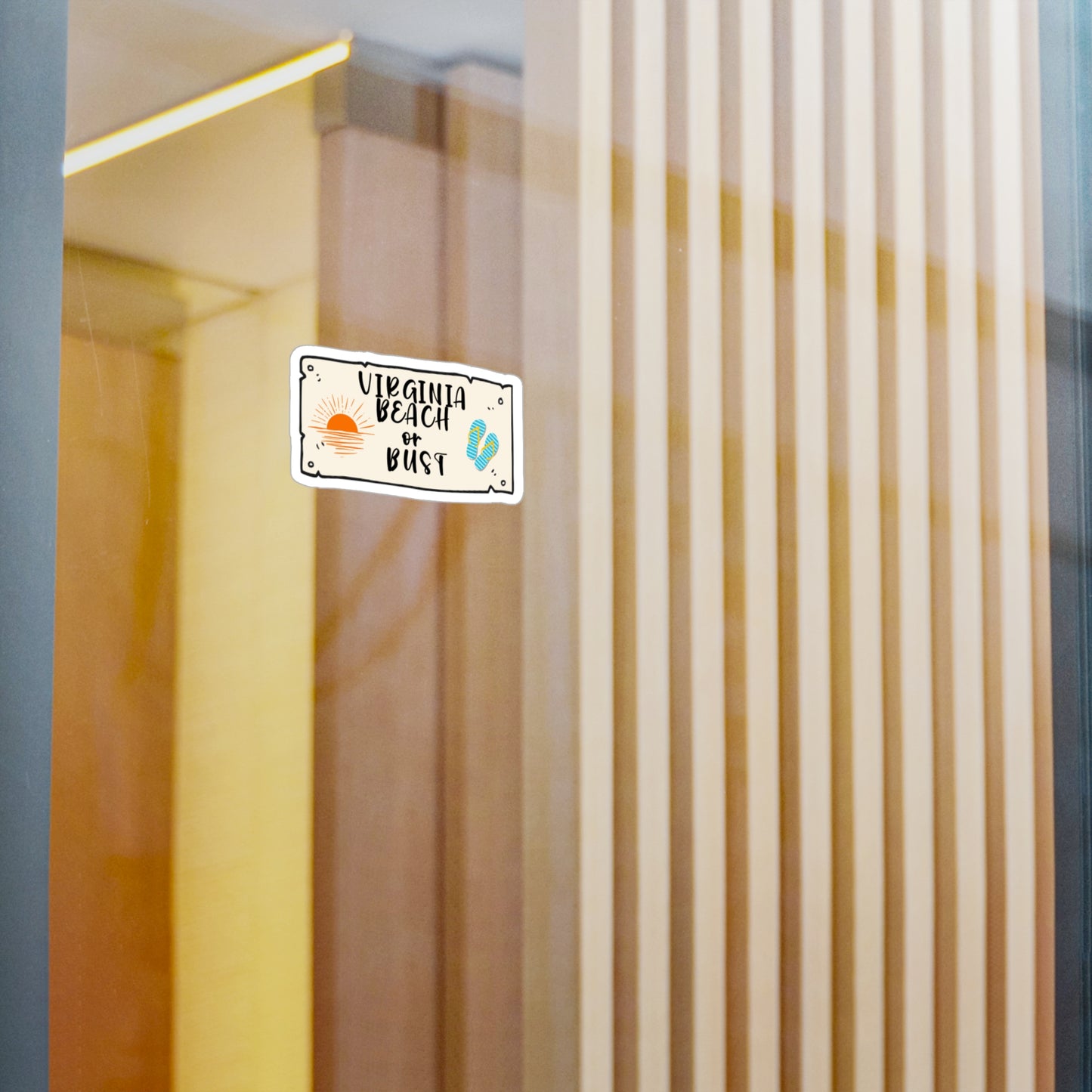 Virginia Beach or Bust Sticker, Colorful Oceanfront Decal, Coastal City Vinyl Decal, Beach Lover Gift, Summer Travel Souvenir, Beach Bum Car