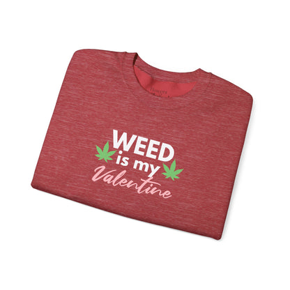 Valentine's Day Weed Long Sleeve Sweatshirt, Unisex Shirt Gift, Weed Lover Clothing, Funny Valentine Apparel, Cannabis Crewneck Jumper,