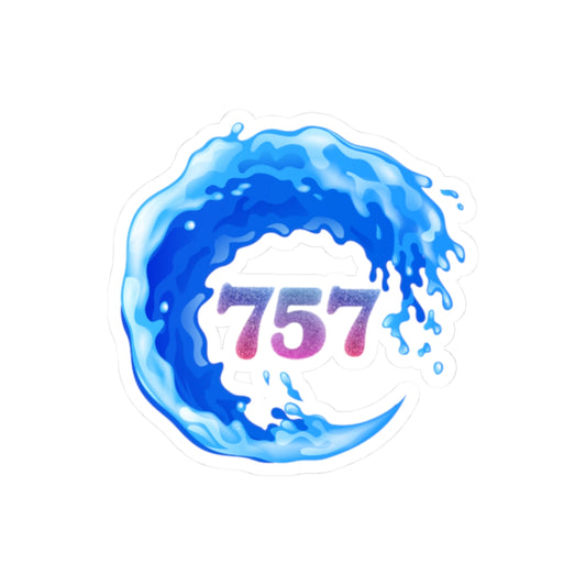 Ocean Wave Kiss-Cut Stickers | Laptop Decals, Water Bottle Stickers, Surfing Decor, Custom Stickers, Beach Lover Gifts