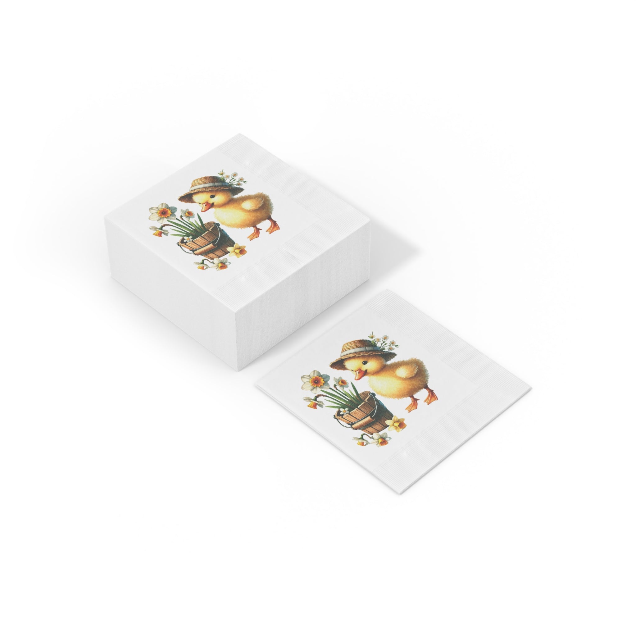 Spring Daffodils & Duck Design Table Napkins