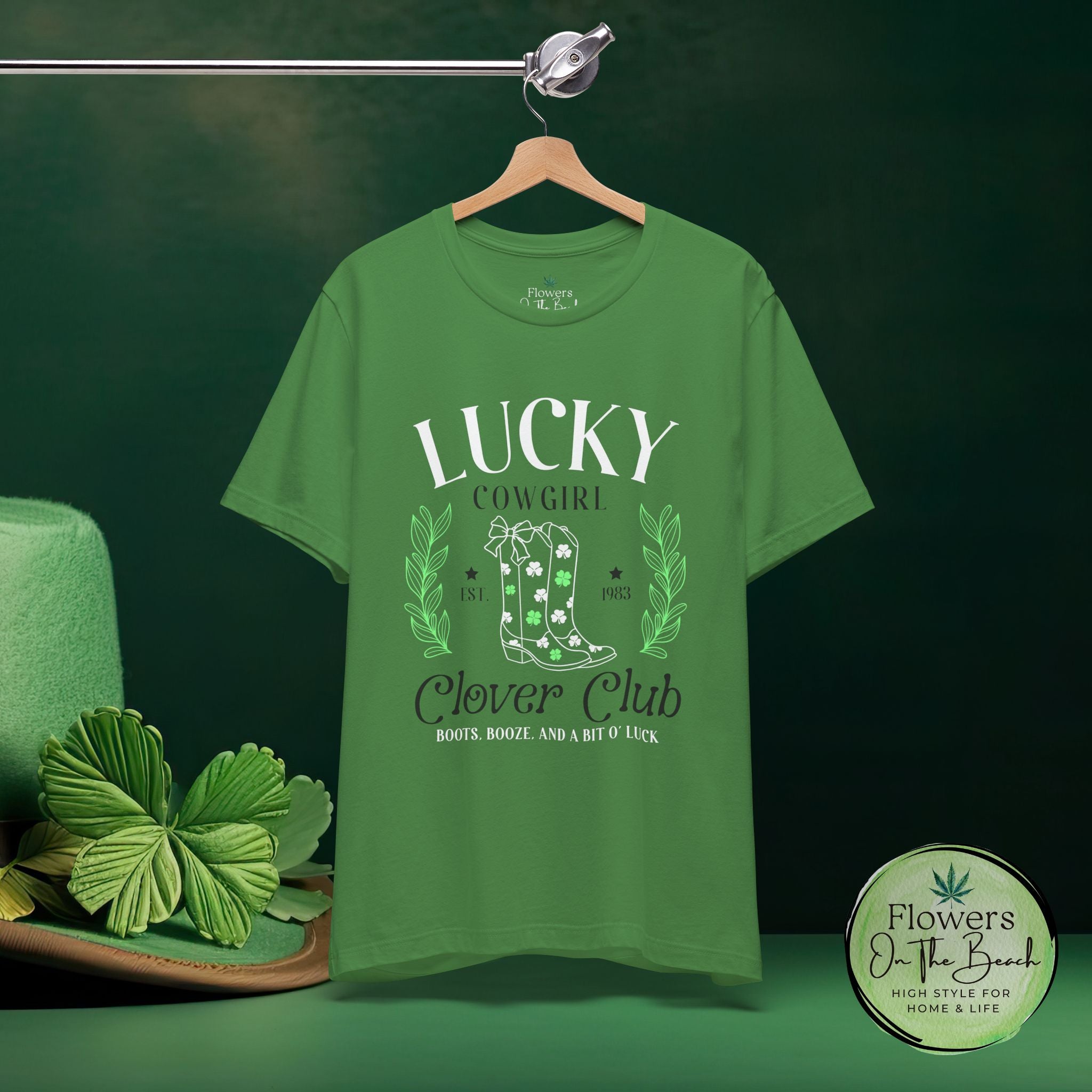 Cowgirl Boots Shamrock Lucky Cowgirl Clover Tee