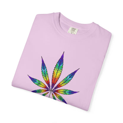 Colorful Cannabis Leaf T-Shirt, Stoner Tshirt Gift