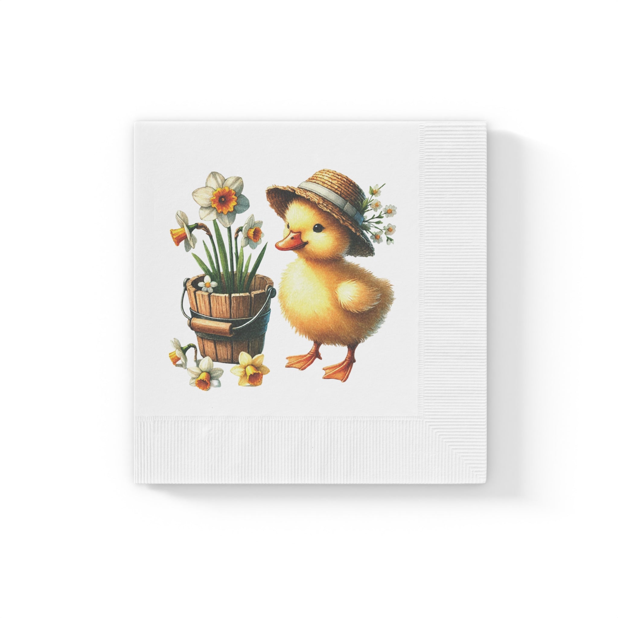 Spring Daffodils & Duck Design Table Napkins