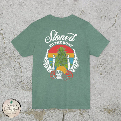 Stoned to the Bone Stoner T-Shirt, Weed Smokers Tee, 420 Holiday Shirt, Unisex Jersey Short Sleeve Tee, Casual Stoner Apparel, Rasta Apparel