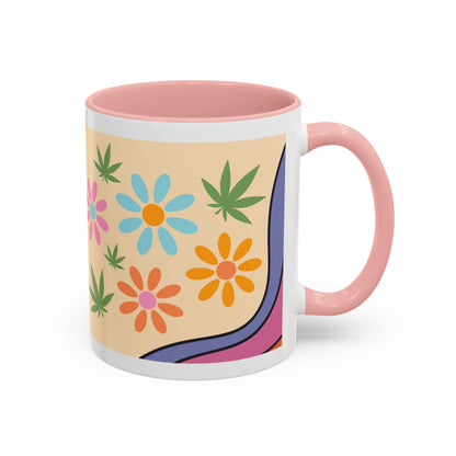Weed Mug, Stoner Gift Mug, Groovy Stoner Mug, 70s Weed Gift, Groovy Weed Mug, Hippie Gift Mug, Accent Coffee Mug (11, 15oz)